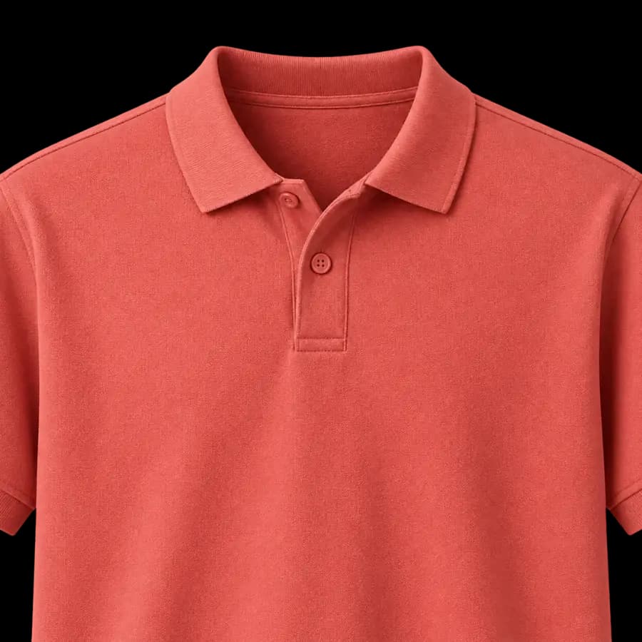 Ilustrasi close-up polo shirt custom