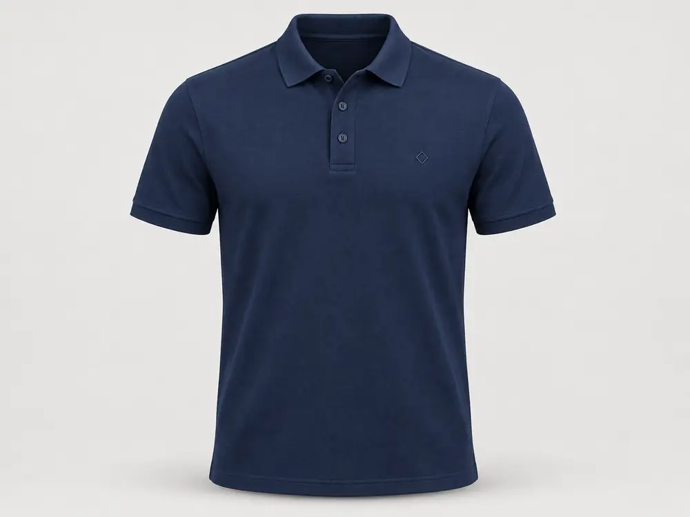 Foto polo dengan logo bordir